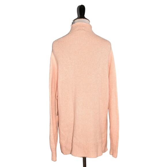 FREE PRESS NEW $30 Long Sleeve Turtleneck High Low Sweater Coral Pale Small - Picture 2 of 3